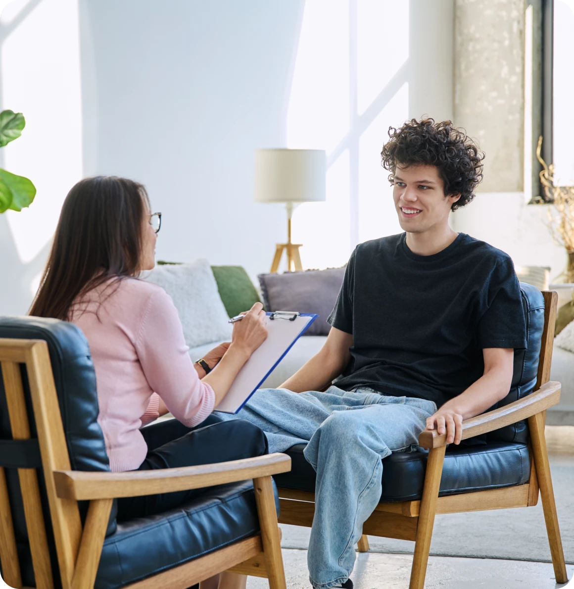 Therapist and client in a session