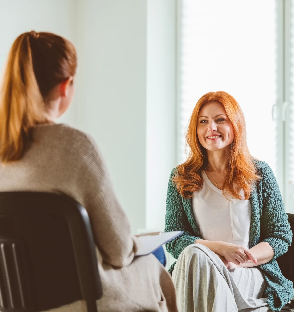Friendly meeting in a bright room