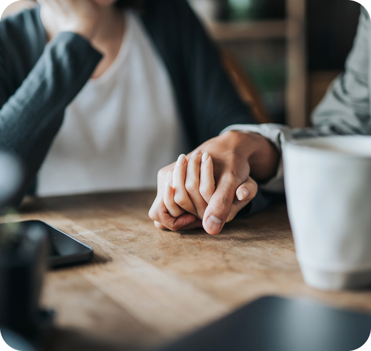 Supportive gesture between two people